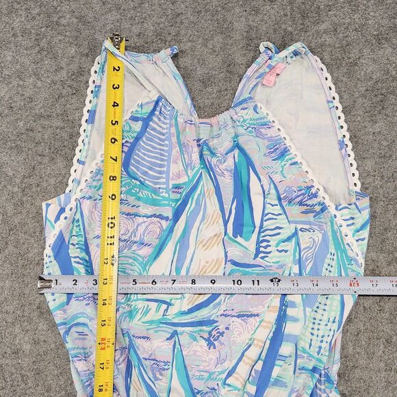 Lilly Pulitzer Women S Small Gianni Romper Light Lilac Aboat Time Sailboat Dress - Picture 6 of 16